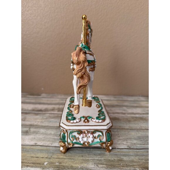SF Music Box Co Maureen Drdak Lily of the Valley Music Box Horse Carousel w/Box - Picture 11 of 17